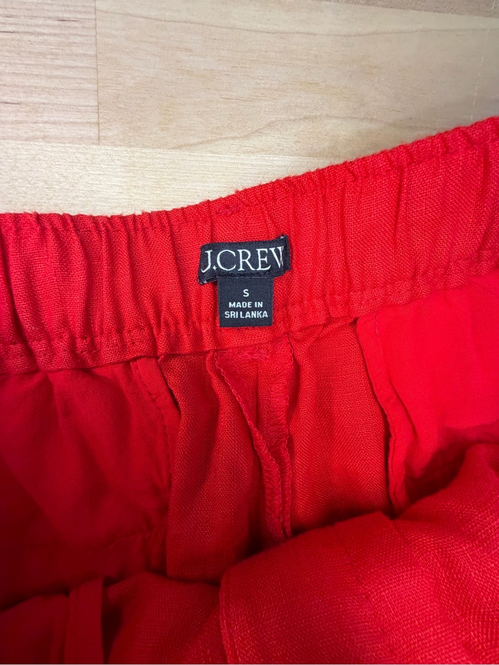 J. Crew Red Mid Rise 100% Linen Shorts - Picture 9 of 10